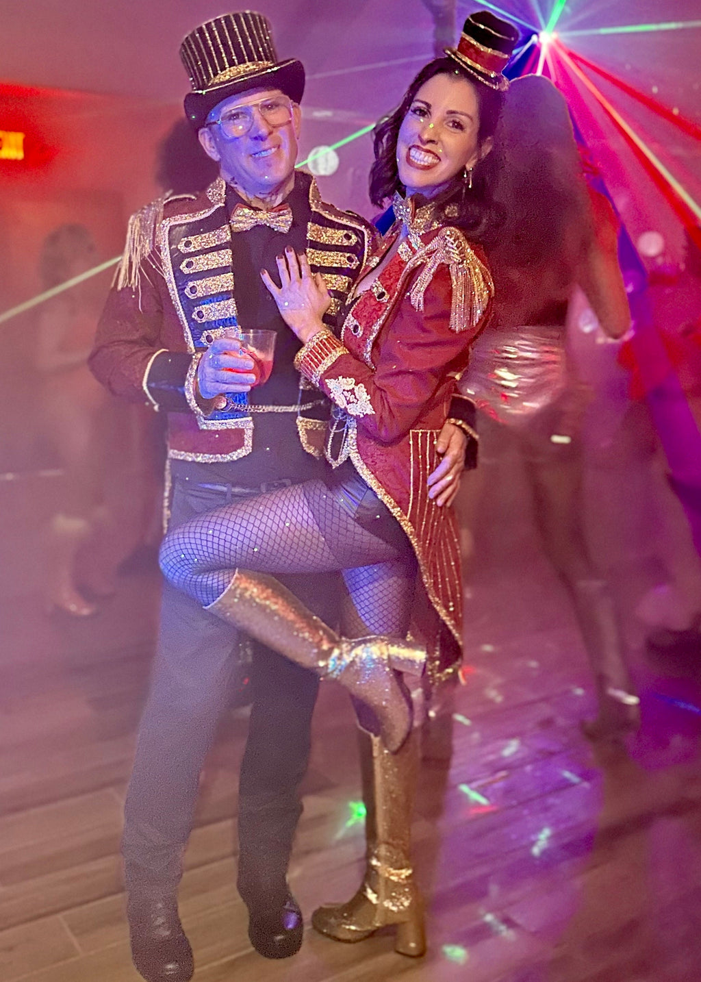 Luxury couples ringmaster costumes